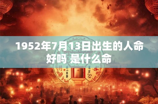 1952年7月13日出生的人命好吗 是什么命