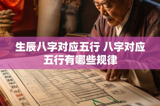 生辰八字对应五行 八字对应五行有哪些规律