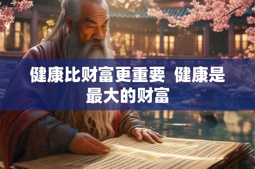 健康比财富更重要  健康是最大的财富