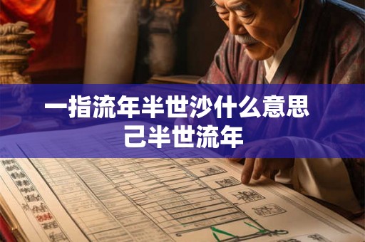 一指流年半世沙什么意思  己半世流年