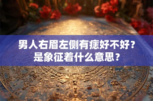 男人右眉左侧有痣好不好？是象征着什么意思？