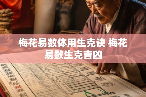 梅花易数体用生克诀 梅花易数生克吉凶