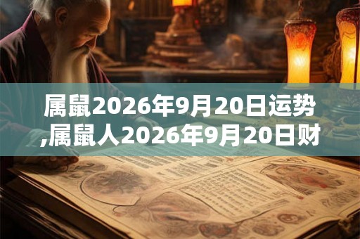 属鼠2026年9月20日运势,属鼠人2026年9月20日财运,生肖鼠2026年9月20日运势 属鼠2026年9月20日运势,属鼠人2026年9月20日财运,生肖鼠2026年9月20日运势