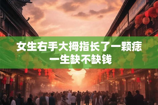 女生右手大拇指长了一颗痣 一生缺不缺钱