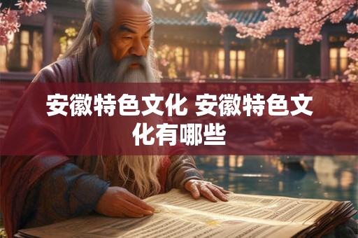 安徽特色文化 安徽特色文化有哪些