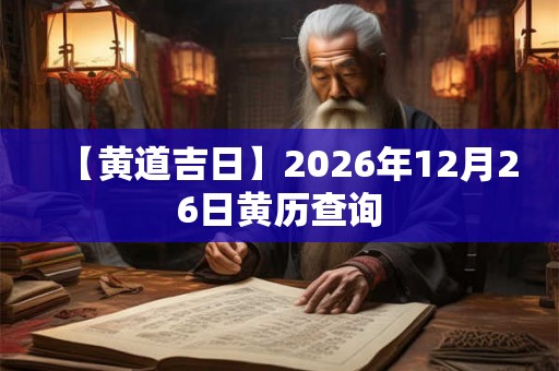 【黄道吉日】2026年12月26日黄历查询 【黄道吉日】2026年12月26日黄历查询
