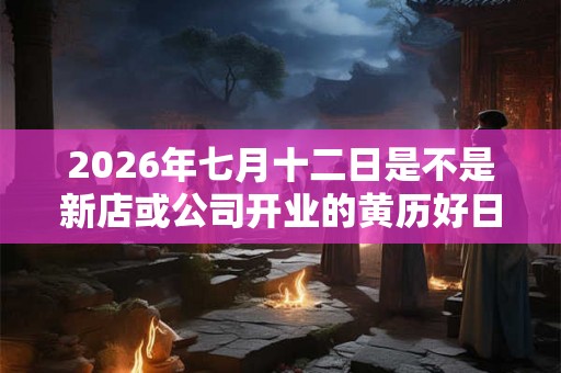 2026年七月十二日是不是新店或公司开业的黄历好日子？