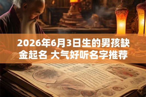 2026年6月3日生的男孩缺金起名 大气好听名字推荐