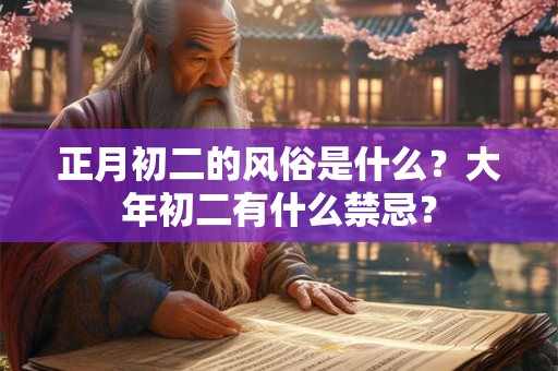 正月初二的风俗是什么?大年初二有什么禁忌? 正月初二的风俗是什么?大年初二有什么禁忌?