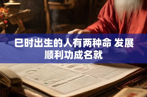 巳时出生的人有两种命 发展顺利功成名就