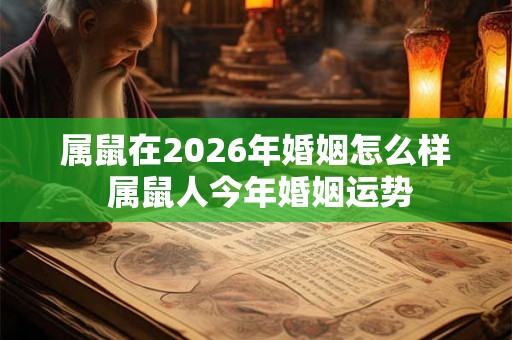 属鼠在2026年婚姻怎么样 属鼠人今年婚姻运势 属鼠在2026年婚姻怎么样 属鼠人今年婚姻运势