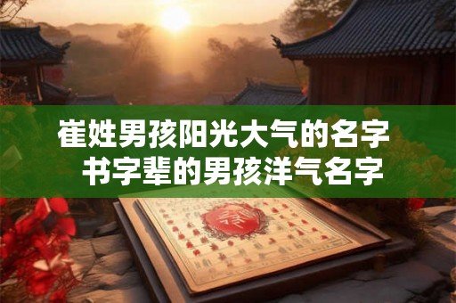 崔姓男孩阳光大气的名字  书字辈的男孩洋气名字