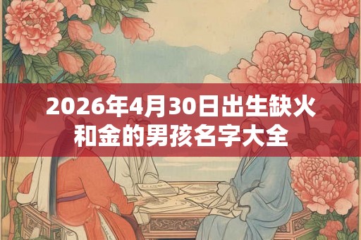 2026年4月30日出生缺火和金的男孩名字大全 2026年4月30日出生缺火和金的男孩名字大全