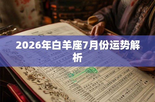 2026年白羊座7月份运势解析 2026年白羊座7月份运势解析