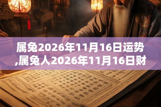 属兔2026年11月16日运势,属兔人2026年11月16日财运,生肖兔2026年11月16日运势