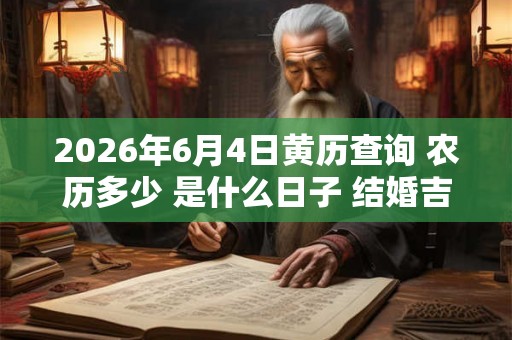 2026年6月4日黄历查询 农历多少 是什么日子 结婚吉时