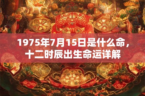 1975年7月15日是什么命，十二时辰出生命运详解