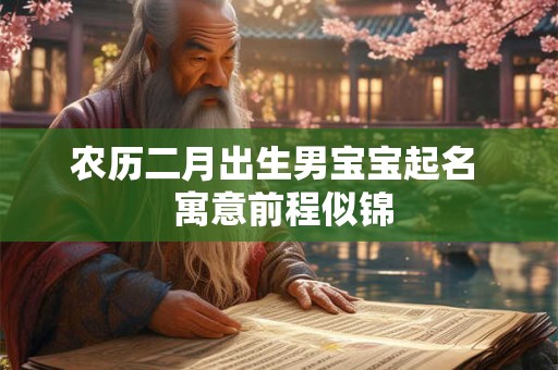 农历二月出生男宝宝起名  寓意前程似锦
