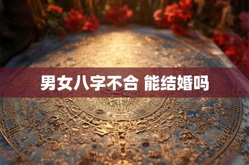 男女八字不合 能结婚吗