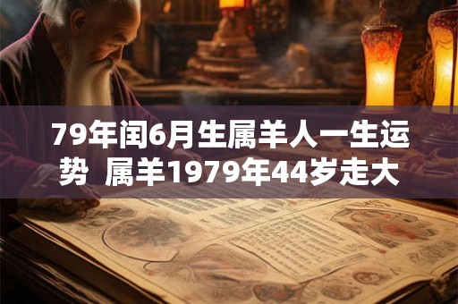 79年闰6月生属羊人一生运势 属羊1979年44岁走大运 79年闰6月生属羊人一生运势 属羊1979年44岁走大运