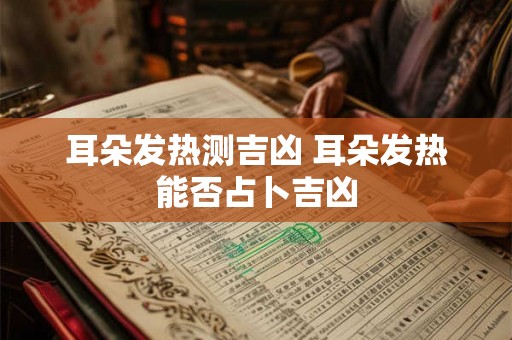 耳朵发热测吉凶 耳朵发热能否占卜吉凶 耳朵发热测吉凶 耳朵发热能否占卜吉凶