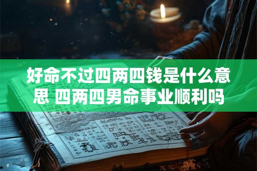 好命不过四两四钱是什么意思 四两四男命事业顺利吗