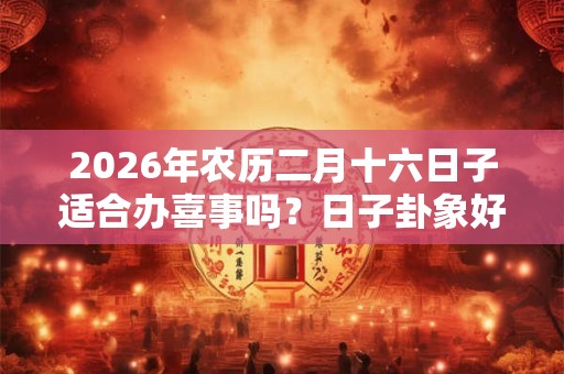 2026年农历二月十六日子适合办喜事吗？日子卦象好吗？