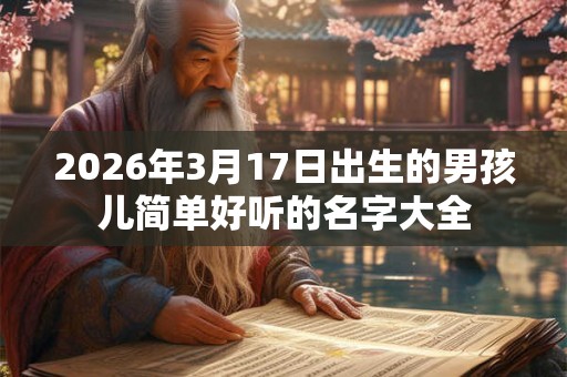 2026年3月17日出生的男孩儿简单好听的名字大全 2026年3月17日出生的男孩儿简单好听的名字大全