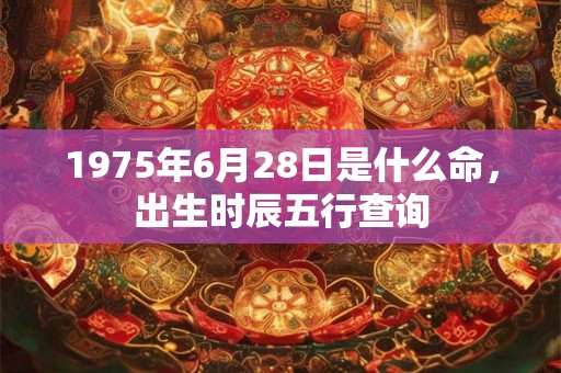 1975年6月28日是什么命，出生时辰五行查询