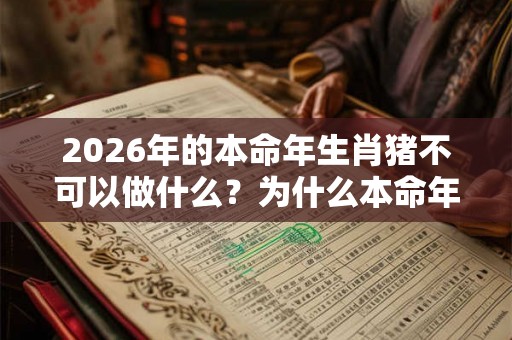 2026年的本命年生肖猪不可以做什么？为什么本命年要穿红色的？