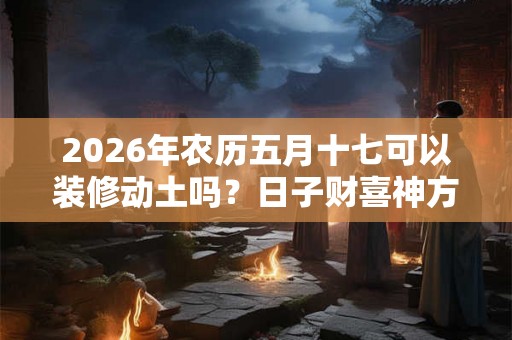 2026年农历五月十七可以装修动土吗？日子财喜神方位？