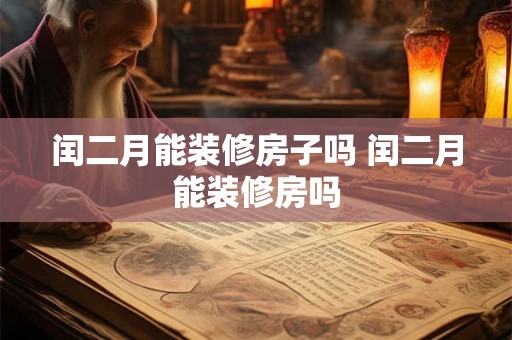 闰二月能装修房子吗 闰二月能装修房吗