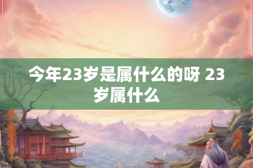 今年23岁是属什么的呀 23岁属什么