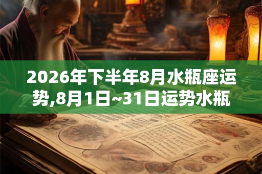 2026年下半年8月水瓶座运势,8月1日~31日运势水瓶 2026年下半年8月水瓶座运势,8月1日~31日运势水瓶