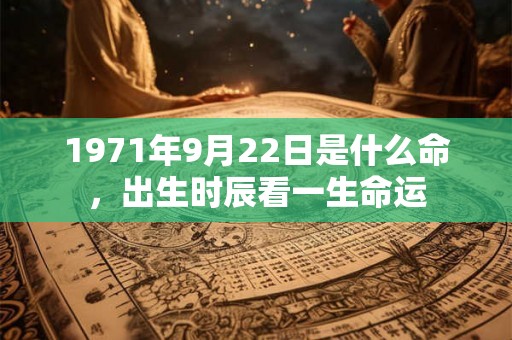 1971年9月22日是什么命，出生时辰看一生命运