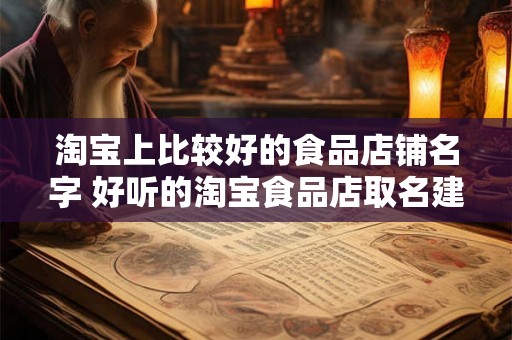 淘宝上比较好的食品店铺名字 好听的淘宝食品店取名建议