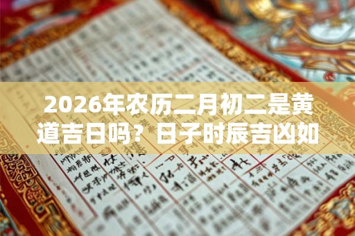 2026年农历二月初二是黄道吉日吗?日子时辰吉凶如何? 2026年农历二月初二是黄道吉日吗?日子时辰吉凶如何?
