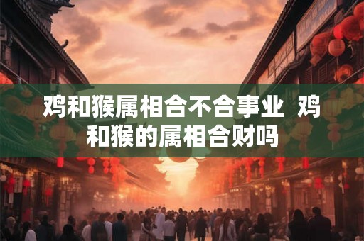 鸡和猴属相合不合事业  鸡和猴的属相合财吗