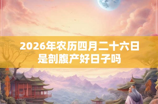 2026年农历四月二十六日是剖腹产好日子吗