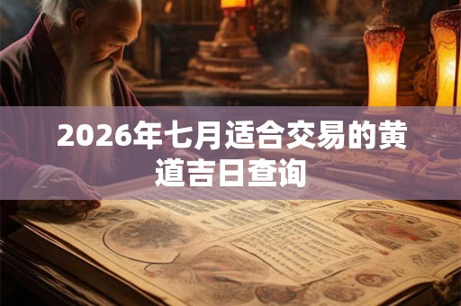 2026年七月适合交易的黄道吉日查询