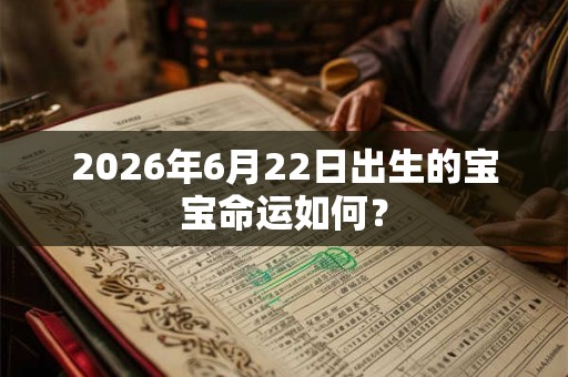 2026年6月22日出生的宝宝命运如何？