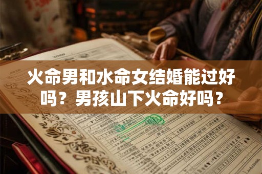 火命男和水命女结婚能过好吗？男孩山下火命好吗？