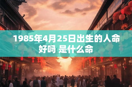 1985年4月25日出生的人命好吗 是什么命