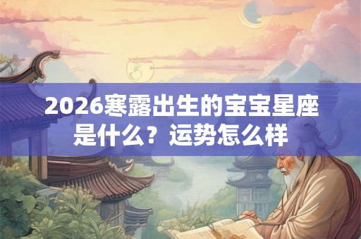 2026寒露出生的宝宝星座是什么?运势怎么样 2026寒露出生的宝宝星座是什么?运势怎么样