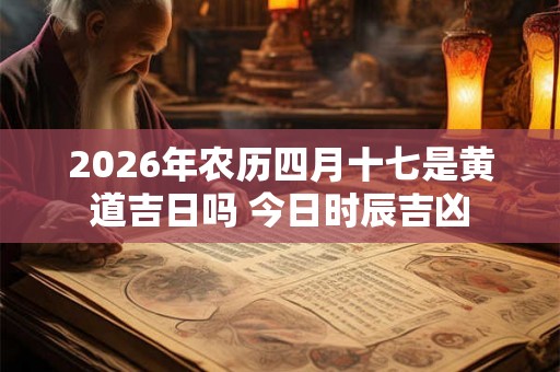 2026年农历四月十七是黄道吉日吗 今日时辰吉凶