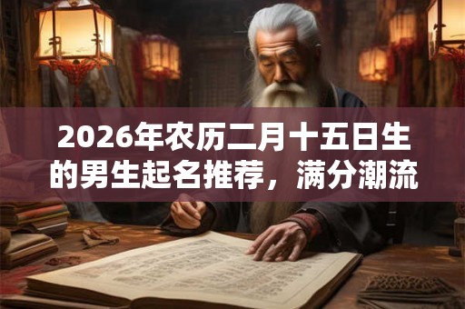 2026年农历二月十五日生的男生起名推荐，满分潮流的男宝宝名字