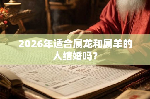 2026年适合属龙和属羊的人结婚吗？