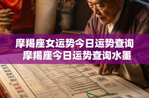 摩羯座女运势今日运势查询  摩羯座今日运势查询水墨先生