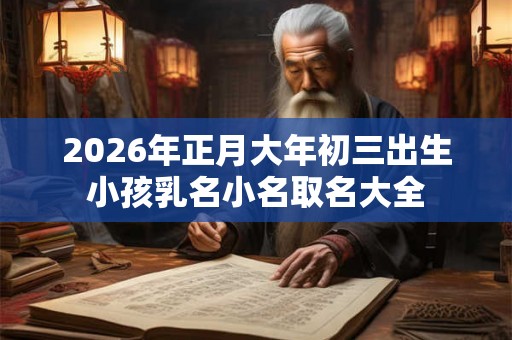2026年正月大年初三出生小孩乳名小名取名大全