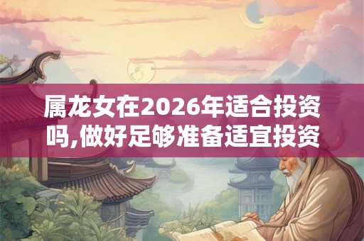 属龙女在2026年适合投资吗,做好足够准备适宜投资开店